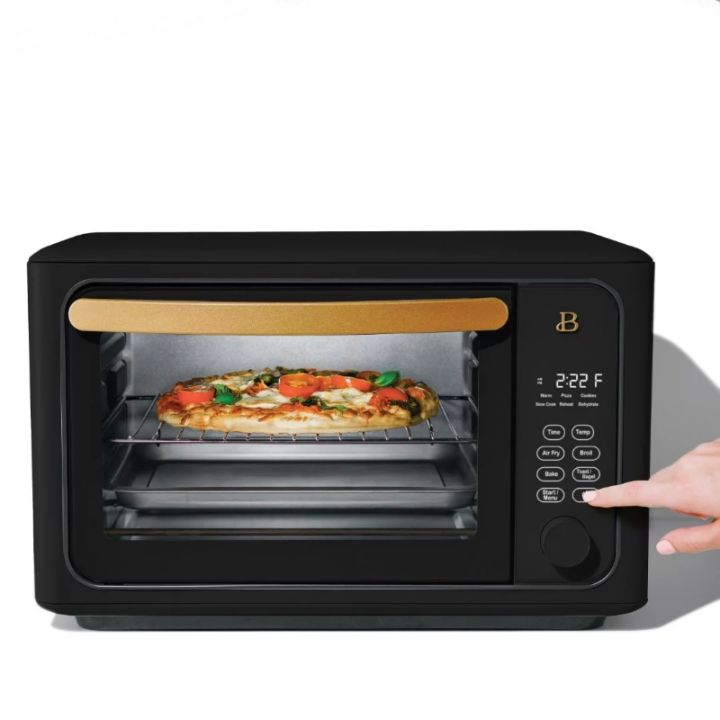 beautiful-6-slice-touchscreen-air-fryer-toaster-oven-black-sesame-by-drew-barrymore