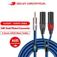 Golley LION สายเคเบิลเสียง 3.5 มม. เป็น XLR คู่ สําหรับโทรศัพท์ แท็บเล็ต คอมพิวเตอร์ คอนโซล สีฟ้า