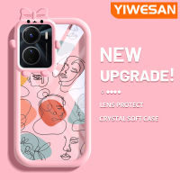 YIWESAN เคสสำหรับ VIVO Y16 Y35 5G Y56 5G เคสแฟชั่นแบรนด์ที่สวยงามศิลปะภาพวาดลวดลายสร้างสรรค์ขอบนุ่มโปร่งใสเคสกันกระแทกเคสซิลิโคนเนื้อนิ่มหนาทนทานต่อการตก