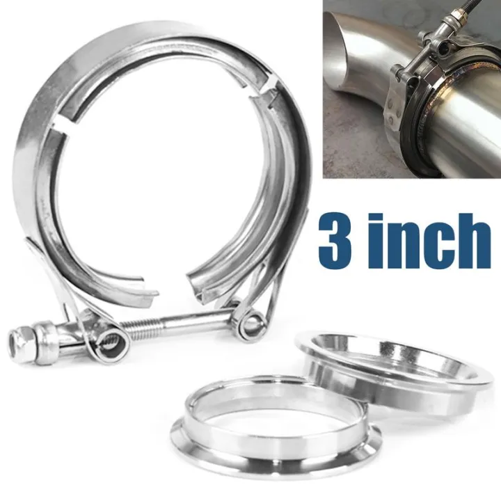 3 Inch Universal Stainless Steel V Band Clamp & Male/Female Flanges Kit