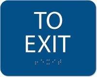 X BlueWhite ADA ป้าย “To Exit” ด้วยสัมผัสและอักษรเบรลล์ปฏิบัติตามมาตรฐานอักษรเบรลล์เกรด II