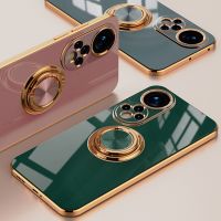 ♕ With Ring Holder Phone Case For Honor 50 70 Pro 20 Pro Huawei Nova 9 Pro luxury Plating Silicone Case Shockproof Phone Cover