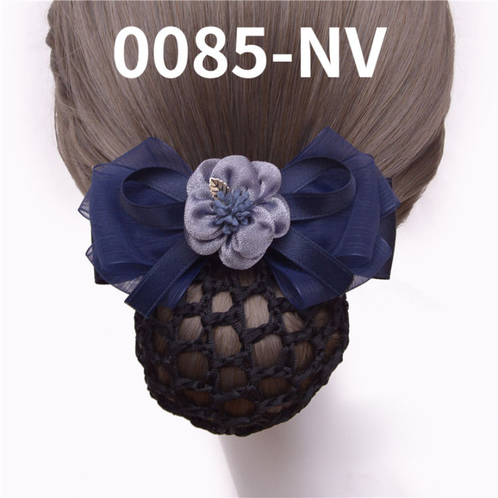 dual-use-head-flower-korean-temperament-hair-ornaments-nurses-special-hair-net-air-hostess-bank-to-work-hair-net-pocket-bow-hair-clip
