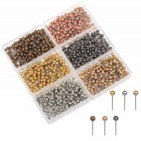 480/500Pcs Metallic Round Ball Head Cork Push Pin Bulletin Board Whiteboard Wall Map Photo Fixing Thumbtack Office Home Supplies Clips Pins Tacks