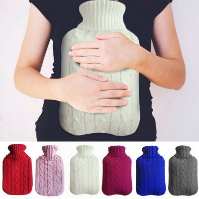 2000ml Safe Winter Protective Soft Accessories Washable Hot Water Bottle Large Removable Warm Cover Knitted Heat Preservation