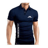 2022 High quality J Lindeberg Golf Polo classic brand Men Polo Shirt Men Casual solid Short Sleeve cotton polos