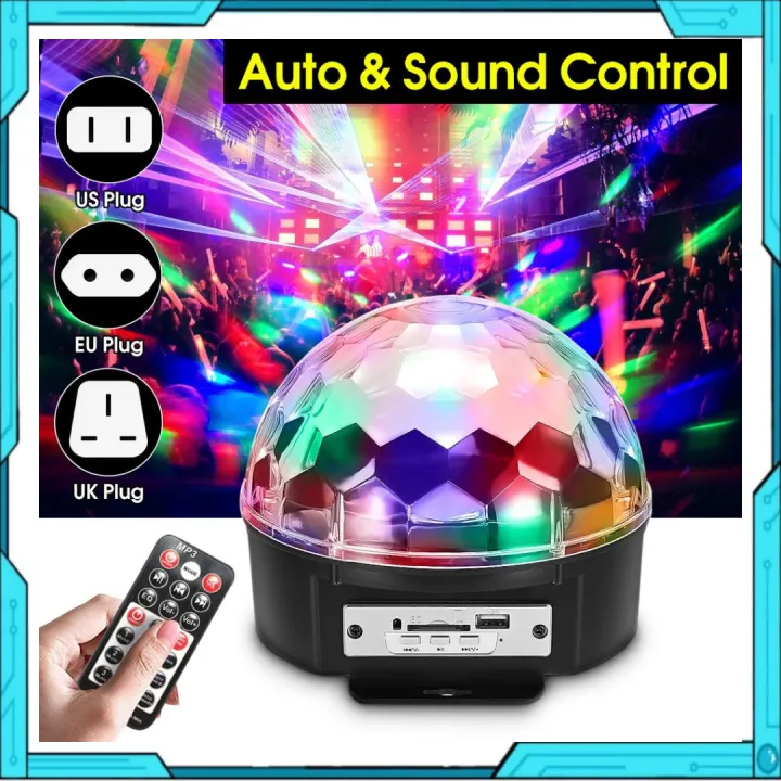 Original Led Light Disco Ball Rotating Lamp LEDs Bulb USB MP3 bluetooth ...