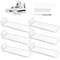 6 Pack Acrylic Floating Sneaker Shelves Clear Shoe Display Stand for Display Collectible Shoe&amp;Sneaker