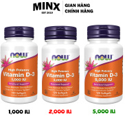Vitamin D3 Now 5000IU 2000IU 1000IU - Viên uống bổ sung Now Vitamin D3