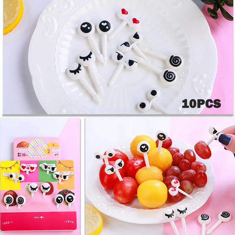 6/10 Pcs Mini Animal Food Picks for Kids Cute Food Fruit Fork