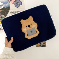 Korean Cartoon Green Tablet Sleeve Laptop Organizer for Mac Pro 9.7 10.5 11 13 15 Inches Squirrel Cute Inner Sleeve Pouch