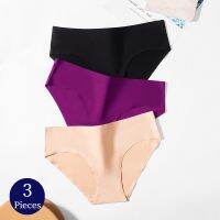 BZEL 3PCS Womens Panties Set Cozy Seamless Underwear Sport Breathable Woman Briefs Silk Satin Underpants Soft Lingerie Hot Sale