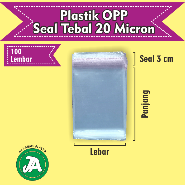 Plastik Opp Seal 5 X 10 Cm Plastik Bening Tebal 20 Mic Isi 100 Lbr