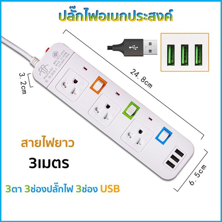 มาใหม่-moju-pn-ปลั๊กไฟ-usb-3ช่อง-สาย-5-เมตร-รางปลั๊กไฟ-สวิตซ์เปิด-ปิดแยก-เบรกเกอร์ตัดไฟ-รางปลั๊กไฟ-ปลั๊ก-3-ตา-ปลั๊กพ่วง-คุ้มสุดสุด-เบรก-เกอร์-กัน-ดูด-เบรก-เกอร์-ไฟ-บ้าน-เบรก-เกอร์-3-เฟส-เซฟตี้-เบรก-เก