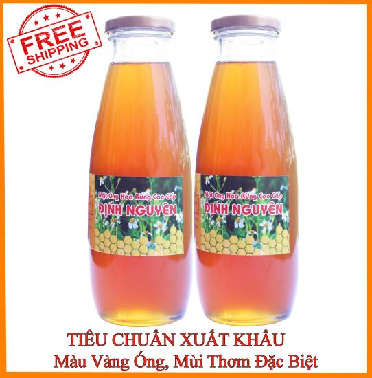 Mật ong nguyên chất rừng cao cấp đinh nguyên 1 lít bộ 2 chai thủy tinh - ảnh sản phẩm 1