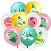 [A Great]10ชิ้น/เซ็ตใหม่ HelloPineapple พิมพ์น้ำยาง BalloonsHawaii ตกแต่งงานแต่งงานอุปกรณ์อาบน้ำเด็ก G Lobos