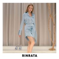 RINRATA -  Gianna Shirt เสื้อเชิ้ต สีฟ้า สีเขียว คอปก ผ้าซิลค์ ซาติน นุ่มลื่น ใส่สบาย ทรงปล่อย ขอบแขนใหญ่เสื้อทำงาน เสื้อไปเที่ยว Slik satin