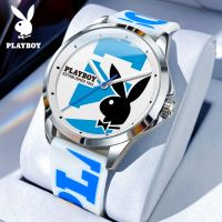 Playboy 3051-75 พร้อมส่ง นาฬิกาข้อมือควอตซ์แฟชั่น กันน้ํา เรืองแสง อเนกประสงค์ ลายกระต่าย พร้อมกล่องของขวัญ สําหรับบุรุษ