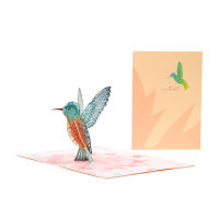 3D Pop-Up Hummingbird Bird อวยพรความคิดของคุณการ์ดสำหรับคริสต์มาส3D การ์ดอวยพรคริสต์มาส