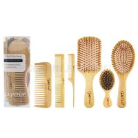 CW above6Pcs Wood Combs Set Healthy Paddle Scalp Hairbrush Bamboo Cushion Head Massage Brush Hair Care Drop Shipping