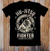 Kaus Film Uniseks Jiu Jitsu Fighter Leher Kru Pas Badan Desain Pria S-4XL-5XL-6XL