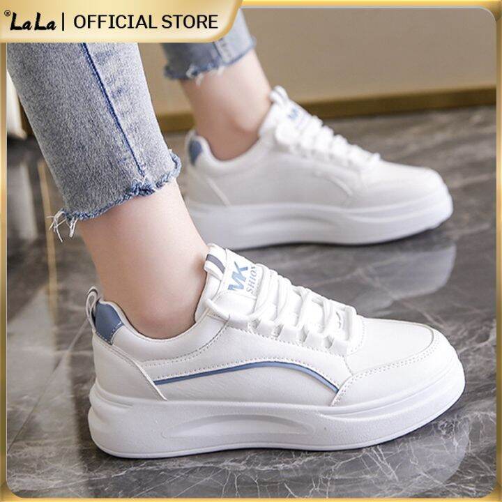 Korean women's white shoes 【LaLa】new simple white rubber shoes with ...