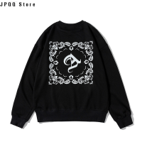 JPQQ Store สเวตเชิ้ตสำหรับผู้ชายและผู้หญิงสไตล์เดียวกันเทอร์รี่คอกลมสไตล์เกาหลีทรงหลวมเสื้อกันหนาวคอกลมสำหรับฤดูใบไม้ผลิและสไตล์เกาหลีฤดูใบไม้ร่วง