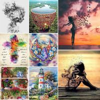 Meian 11/14CT Embroidery Painting Art Abstract Cross Stitch Kits DMC Printed Canvas DIY Handmade Home Decoration