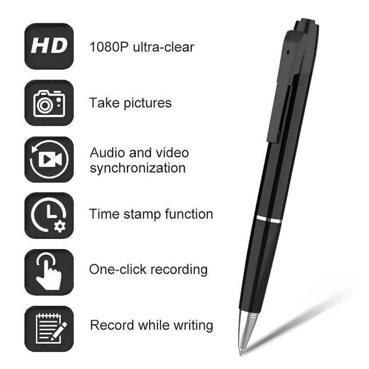 กล้องจิ๋วปากกา2023ใหม่-full-hd-1080p-เครื่องบันทึกวีดีโอเพียงคลิกเดียวบันทึกถ่ายภาพการประชุมทางธุรกิจตัวกล้องสวมใส่แบบพกพาความปลอดภัยในบ้าน