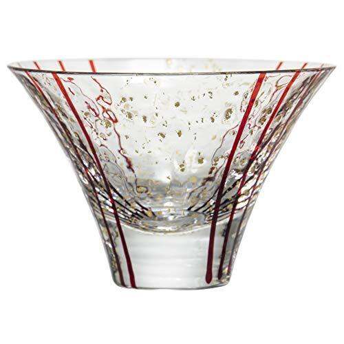 Toyo Sasaki Glass Sake Glass Red 80ml Cup Edo Glass Yachiyo Kiln Hanami
