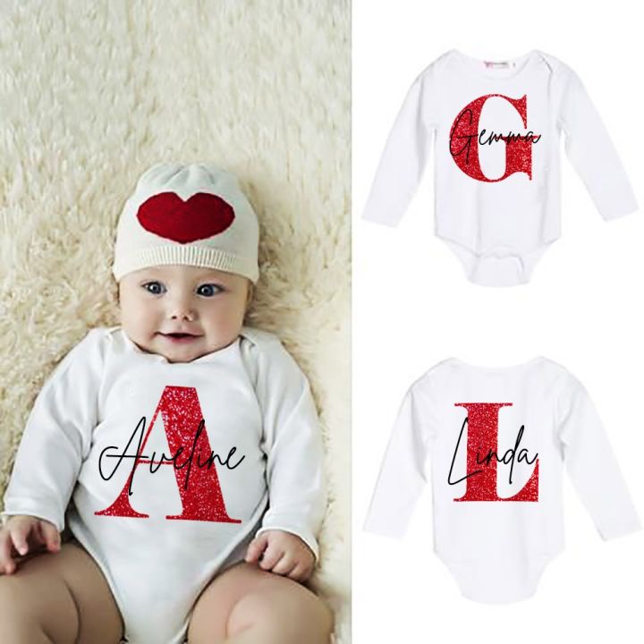 CW】 Custom Baby Clothes Long Sleeves Newborn Name Outfit - Infant Bodysuits  New Aliexpress 