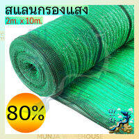 สแลน ตราปลาฉลาม ตาข่ายกรองแสง 80% ขนาด 2 x 10 เมตร สีเขียว ทอ 1 เข็ม Sunshade Net 80% 2mX10 m