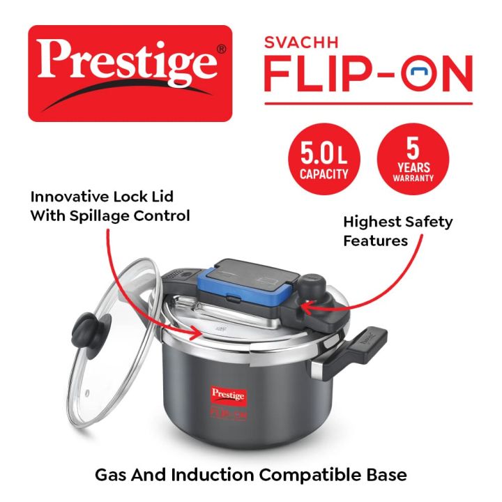 prestige clip on hard anodised pressure cooker