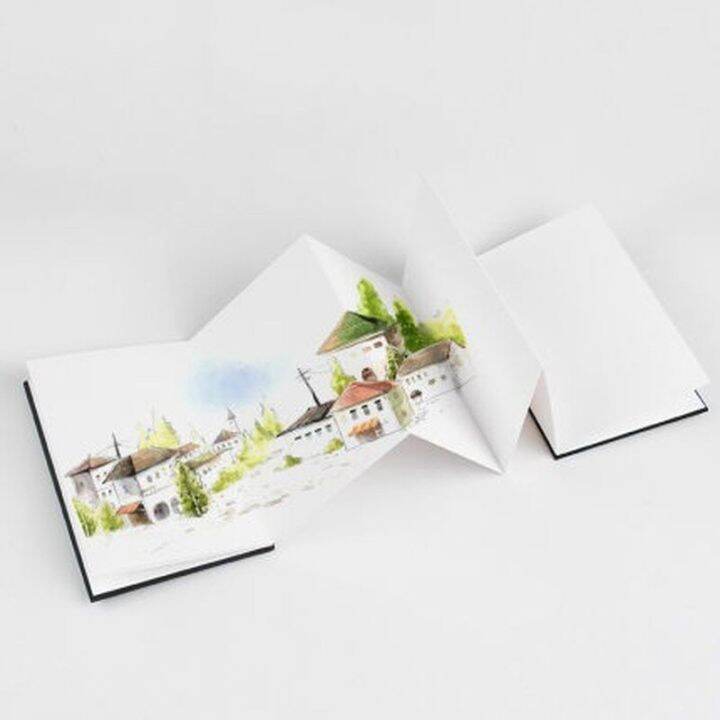accordion-book-watercolor-book-hand-book-cotton-pulp-300g-medium-and-coarse-texture-travel-professional-painting-hand-painted
