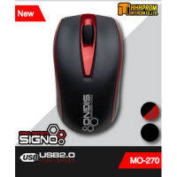 MOUSE (เม้าส์) SIGNO Optical USB MO-270 สีดำและสีดำแดง