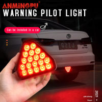 ANMINGPU 1PCS ไฟเบรครถ LED ไฟท้ายสามเหลี่ยมสีแดงย้อนกลับหยุดแฟลชไฟ LED ติดรถยนต์ไฟ Anti-Collision Auto ไฟสัญญาณ Universal 12V ใหม่