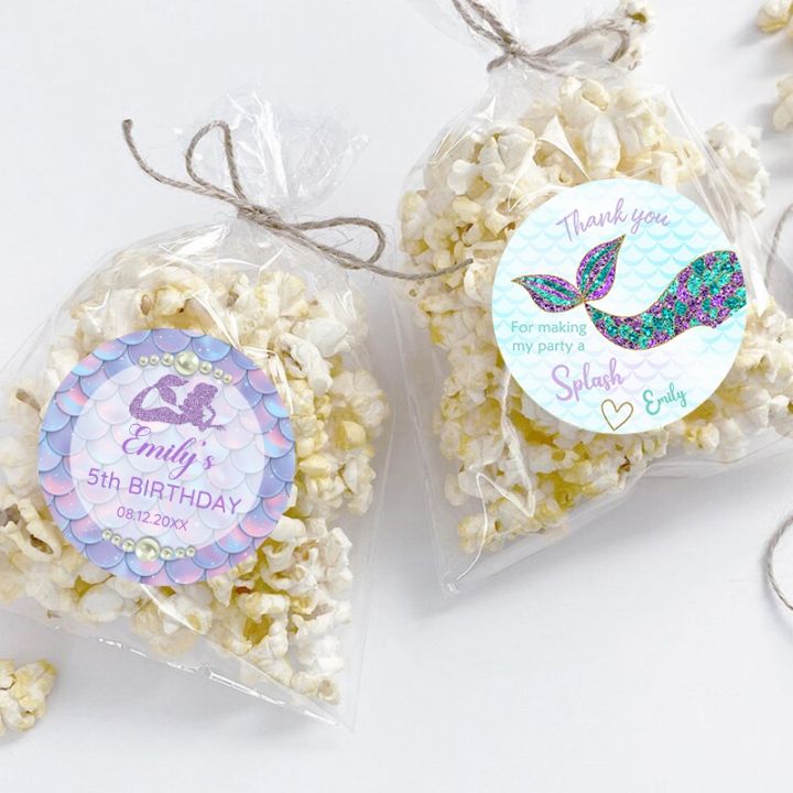 hot-dt-custom-sticker-birthday-decoration-labels-design-your-own-text-baby-shower-little-mermaid