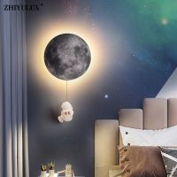 Dimming Astronaut Moon Style New Modern LED Wall Lights Living Study Room Bedroom Bedside Aisle Corridor Lamps Indoor Lighting