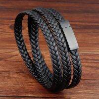 【YP】 AliExpress Hot European and Mens Leather Titanium Braided L19146