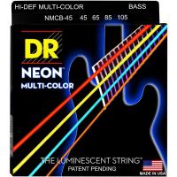 สายเบสไฟฟ้าเคลือบเรืองแสงสีรวม DR Strings รุ่น NEON MULTI-COLOR   Coated Bass Medium-Light 4 สาย