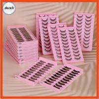 DANCH 10 Pairs ดูเป็นธรรมชาติ ขนตาปลอม 9-11มม. แถบ3D ขนตามังกะ สีดำสีดำ ต่อขนตา DIY สำหรับผู้หญิง