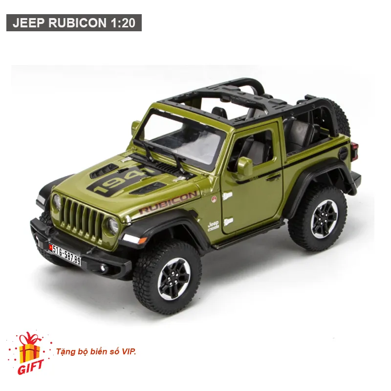 Mô hình xe ô tô Jeep Wrangler Rubicon 1:20 [TẶNG BIỂN VIP] 