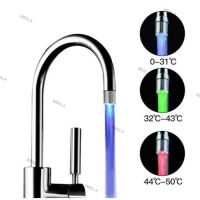 LED Tap Nozzle Faucet Shower Temperature Sensitive Kitchen Spouts Bathroom Glow Water Saving Faucet Aerator 6TH