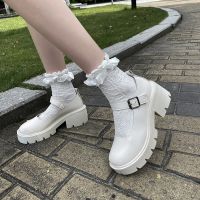 Small white Mary shoes women fall 2023 thin type of cosplay thick bottom with high single jk