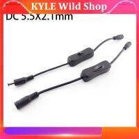 KYLE Wild Shop DC Male to Female Power On Off switch Cable 5.5 X 2.1mm Power Supply Connector Cord Adapter 5V 12V 24V for LED Strip