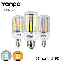 Ranpo E27 E14ใหม่5730 SMDไฟหลอดข้าวโพดLEDโคมไฟAC220V 7W 12W 15W 20W 25Wหลอดไฟพลังงานสูงโคมไฟประหยัดพลังงานสำหรับการส่องสว่างในบ้าน