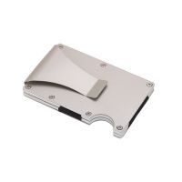 Rfid card box card case stainless steel card holder fashion credit card clip wallet lettering anti-theft brush --A0509