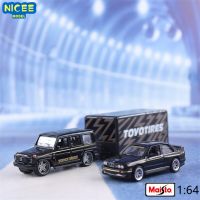 Maisto 1:64 Mercedes-Benz C-CLASS/1988 BMW M3 SERIES TRAILER Transport Trailer Set  Alloy Diecast Car Model Toy Gifts B925 Die-Cast Vehicles