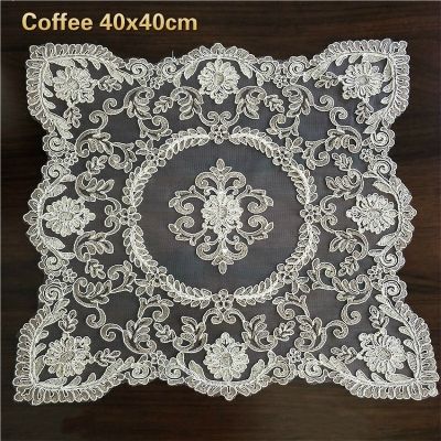 【CW】❍  European Luxury Embroidered Soluble Edged Placemat Coaster Balcony Table Wedding