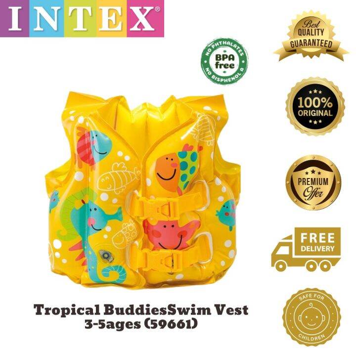 59661 INTEX Tropical Buddies Swim Vest / kids life jacket/ swim jacket